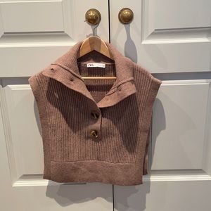 Brown Zara open side vest